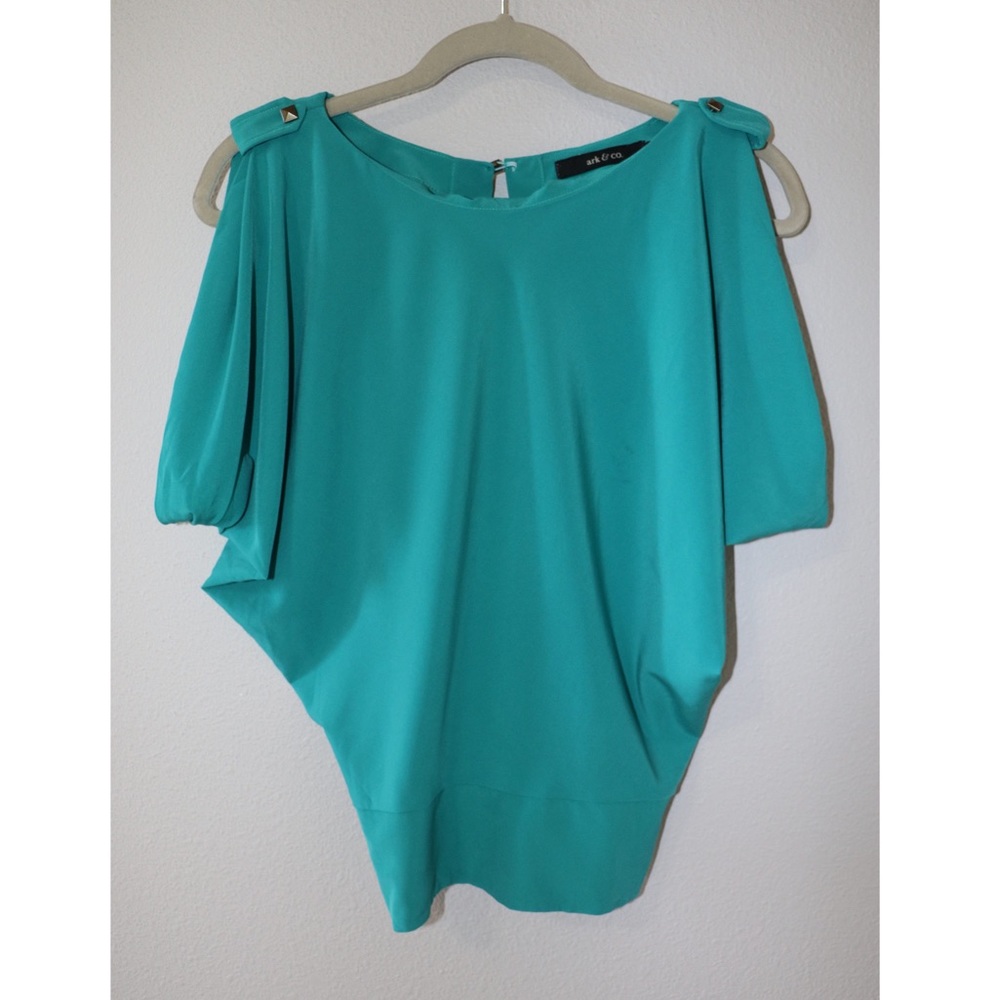 Ark & Co Turquoise Blouse Open Back